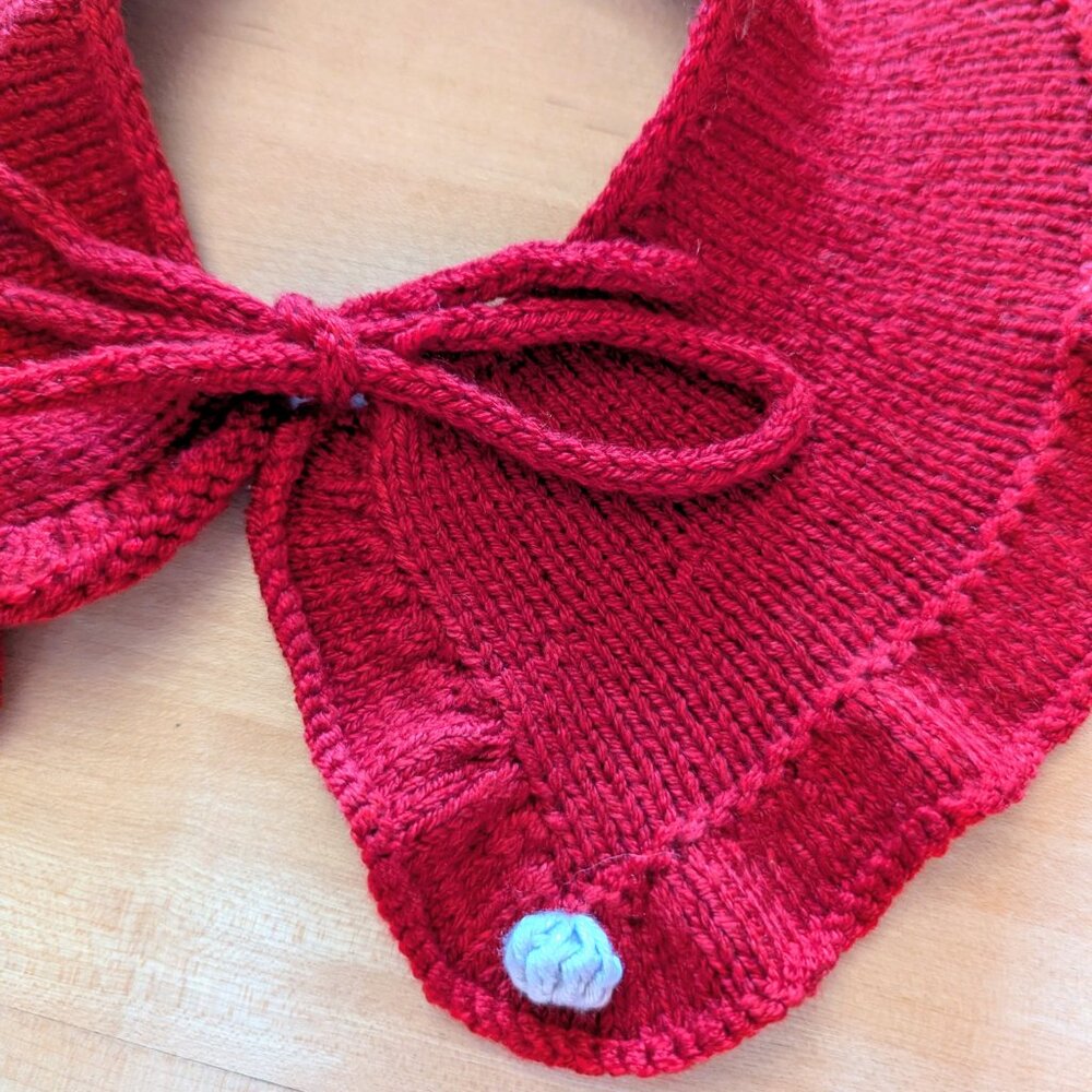 Dog pet handmade handknitted collar costume sweater M - Picture 5 of 11